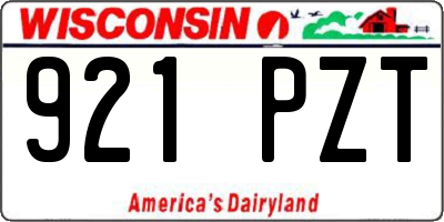 WI license plate 921PZT