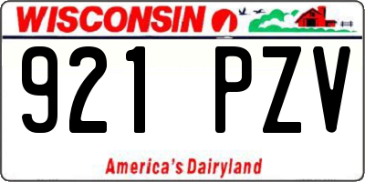 WI license plate 921PZV
