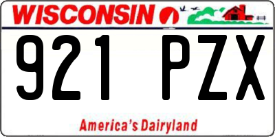 WI license plate 921PZX
