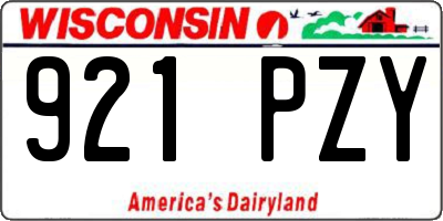 WI license plate 921PZY