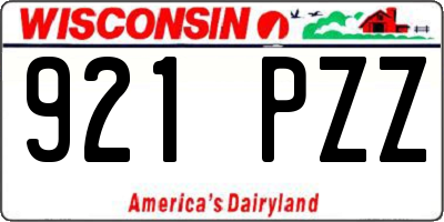 WI license plate 921PZZ