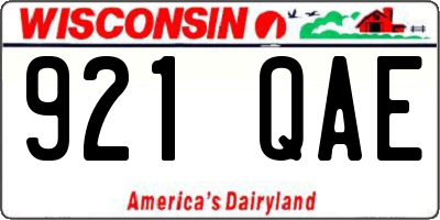 WI license plate 921QAE