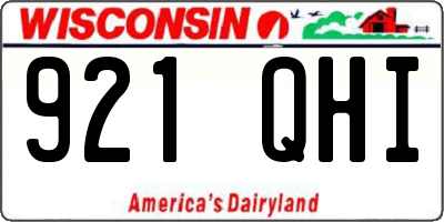WI license plate 921QHI