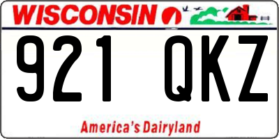 WI license plate 921QKZ