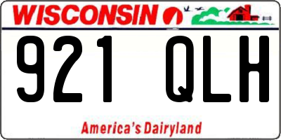 WI license plate 921QLH