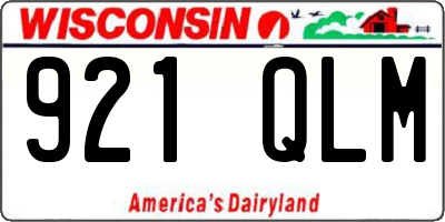 WI license plate 921QLM