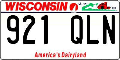 WI license plate 921QLN
