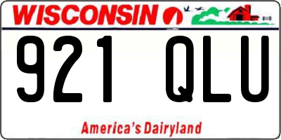 WI license plate 921QLU