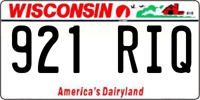WI license plate 921RIQ