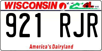 WI license plate 921RJR