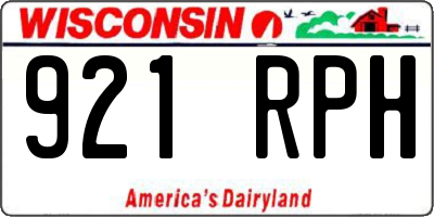 WI license plate 921RPH