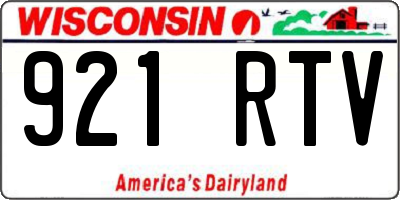 WI license plate 921RTV