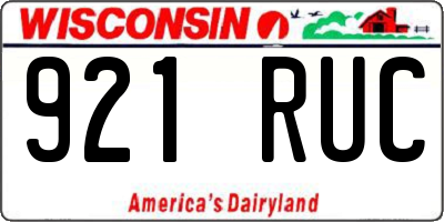 WI license plate 921RUC