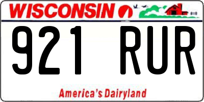 WI license plate 921RUR