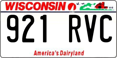 WI license plate 921RVC