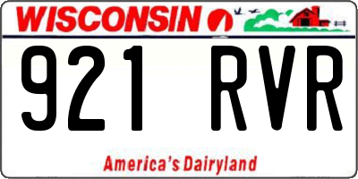 WI license plate 921RVR