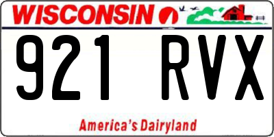 WI license plate 921RVX