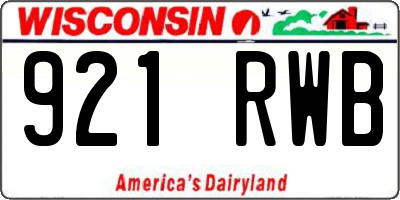 WI license plate 921RWB