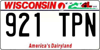 WI license plate 921TPN