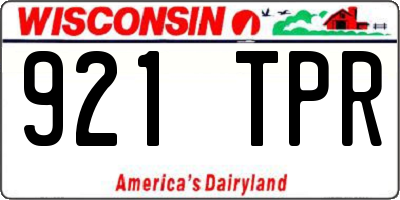 WI license plate 921TPR