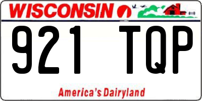 WI license plate 921TQP