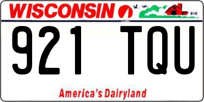 WI license plate 921TQU