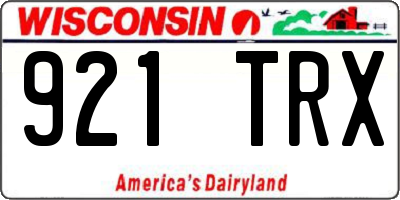 WI license plate 921TRX