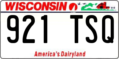 WI license plate 921TSQ