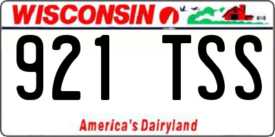 WI license plate 921TSS