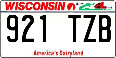 WI license plate 921TZB