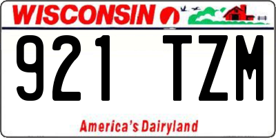 WI license plate 921TZM