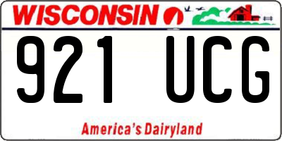 WI license plate 921UCG