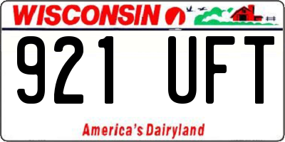 WI license plate 921UFT