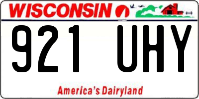 WI license plate 921UHY