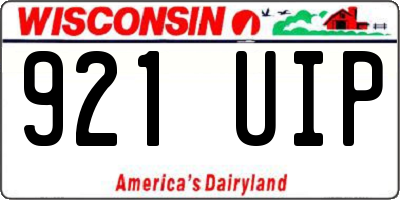WI license plate 921UIP