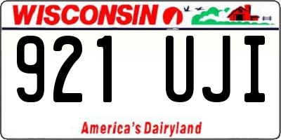 WI license plate 921UJI