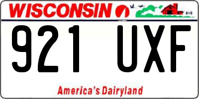 WI license plate 921UXF