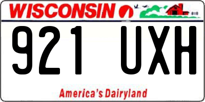 WI license plate 921UXH