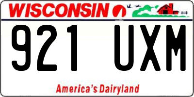 WI license plate 921UXM