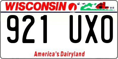 WI license plate 921UXO