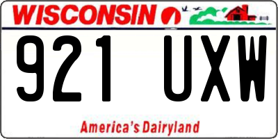 WI license plate 921UXW