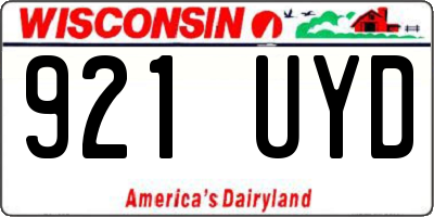 WI license plate 921UYD
