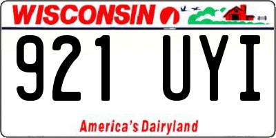 WI license plate 921UYI