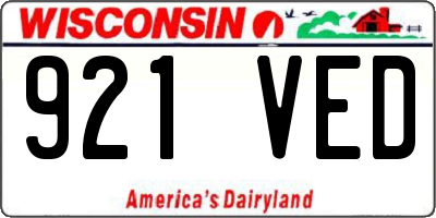 WI license plate 921VED