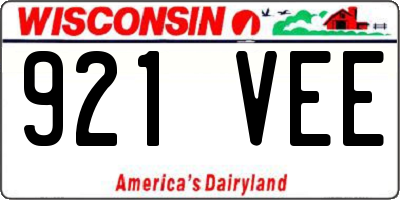 WI license plate 921VEE