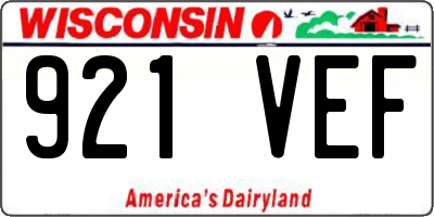 WI license plate 921VEF