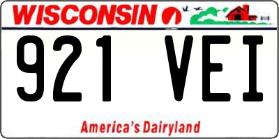 WI license plate 921VEI