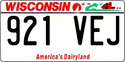 WI license plate 921VEJ