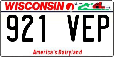 WI license plate 921VEP