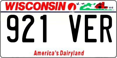 WI license plate 921VER
